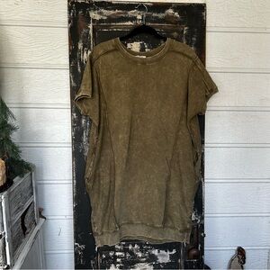 Zenana Olive Green Short Sleeve T-Shirt Dress